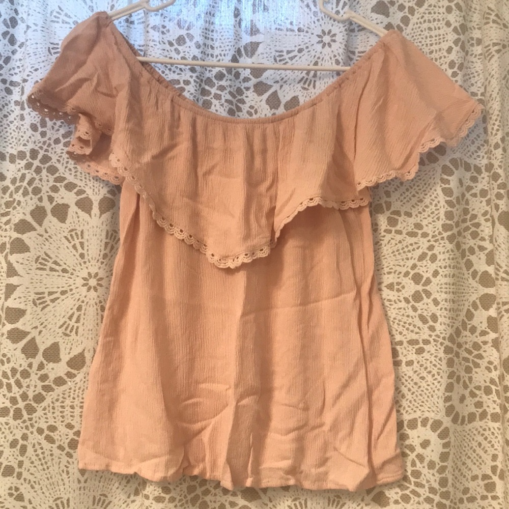 Off the shoulder blush top